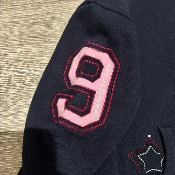 Y2K Rocawear Varsity Zip Up Jacket Navy Pink Size M - Picture 4 of 7